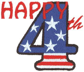Happy 4th Of July Machine Embroidery Design