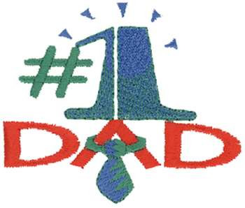 #1 Dad Machine Embroidery Design