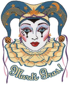 Sm. Mardi Gras Mask Machine Embroidery Design