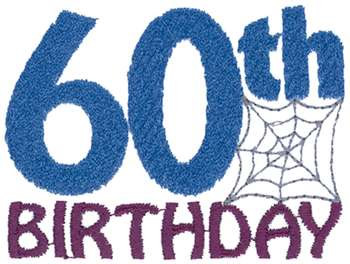 60th Birthday Machine Embroidery Design