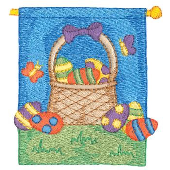 Easter Banner Machine Embroidery Design