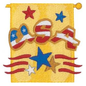 Picture of 4th Of July Banner Machine Embroidery Design