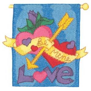 Picture of Valentines Day Banner Machine Embroidery Design