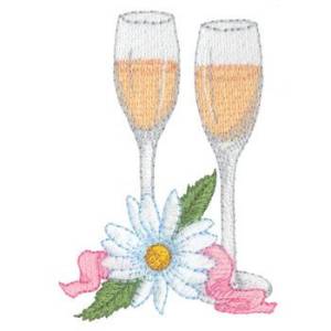 Picture of Champagne Glasses Machine Embroidery Design