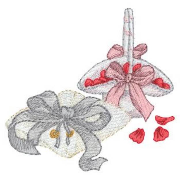 Picture of Ring Pillow & Flower Basket Machine Embroidery Design