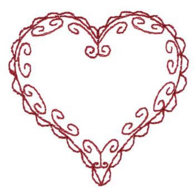 Picture of Doily Heart Machine Embroidery Design