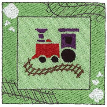 Train Square Machine Embroidery Design