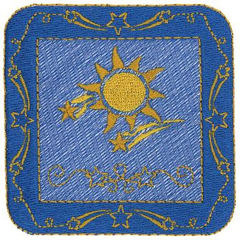 Sun & Star Square Machine Embroidery Design