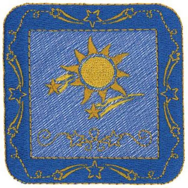 Picture of Sun & Star Square Machine Embroidery Design