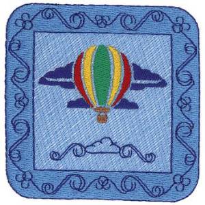 Picture of Hot Air Balloon Square Machine Embroidery Design