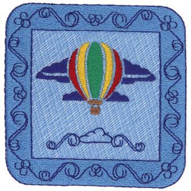 Picture of Hot Air Balloon Square Machine Embroidery Design