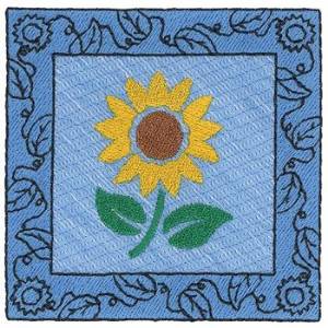 Picture of Sunflower Square Machine Embroidery Design