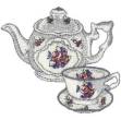 Picture of Victorian Tea Service Machine Embroidery Design