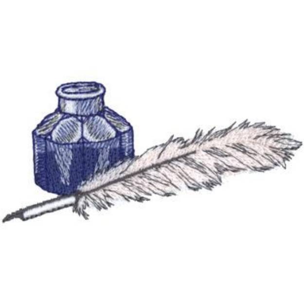 Picture of Quill Pen And Ink Machine Embroidery Design
