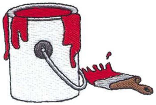 Picture of Paint Can & Brush Machine Embroidery Design