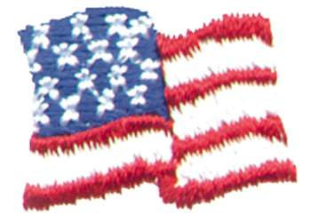Wavy USA Flag Machine Embroidery Design