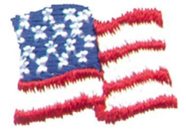 Picture of Wavy USA Flag Machine Embroidery Design