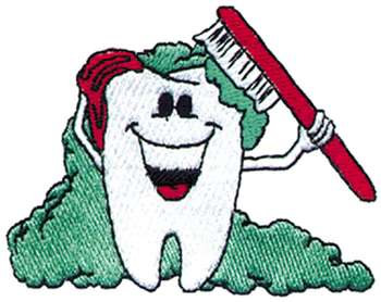 Cleaning Tooth Machine Embroidery Design