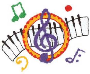 Picture of Music Symbols Machine Embroidery Design