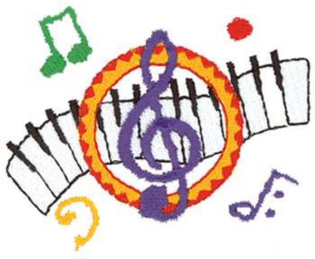 Picture of Music Symbols Machine Embroidery Design