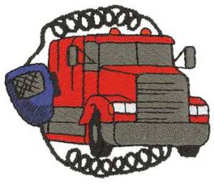 Picture of Truck & CB Machine Embroidery Design