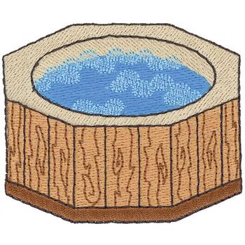 Wooden Hot Tub Machine Embroidery Design