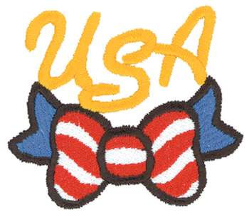 USA Bow Machine Embroidery Design
