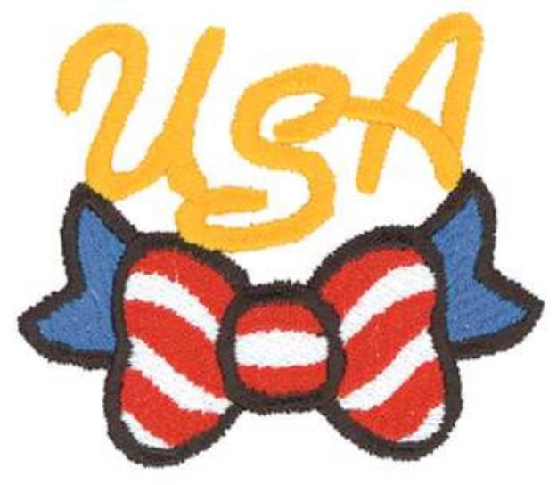 Picture of USA Bow Machine Embroidery Design