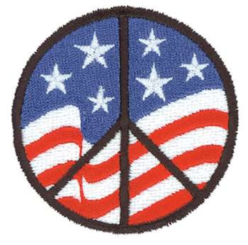 American Peace Symbol Machine Embroidery Design