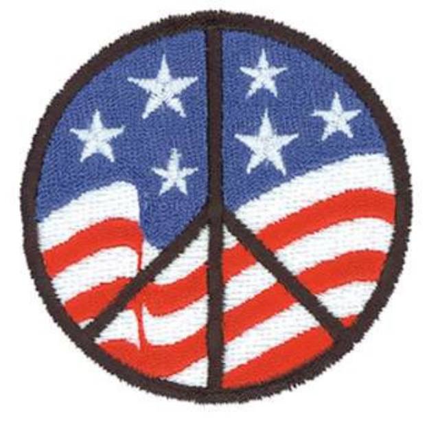 Picture of American Peace Symbol Machine Embroidery Design