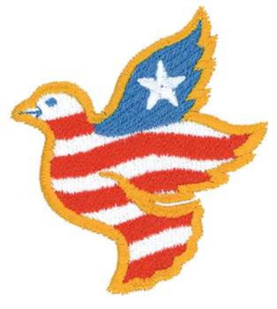Picture of Patriotic Dove Machine Embroidery Design