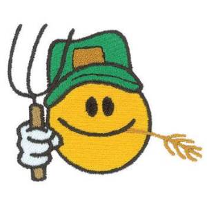 Picture of Smiley Face Farmer Machine Embroidery Design