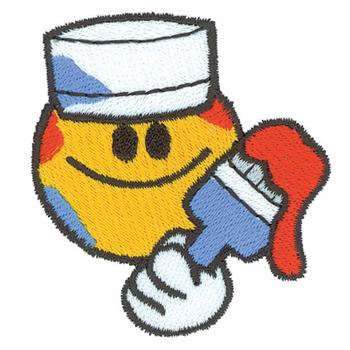 Smiley Face Painter Machine Embroidery Design