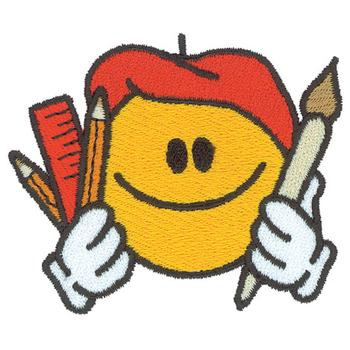 Smiley Face Artist Machine Embroidery Design