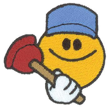 Smiley Face Plumber Machine Embroidery Design