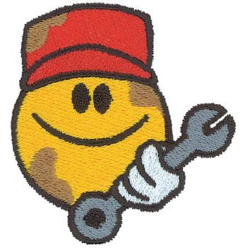 Smiley Face Mechanic Machine Embroidery Design