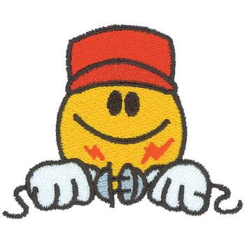 Smiley Face Electrician Machine Embroidery Design