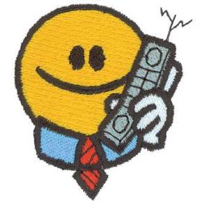 Picture of Smiley Face Businessman Machine Embroidery Design