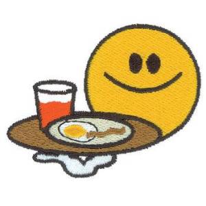 Picture of Smiley Face Waiter Machine Embroidery Design