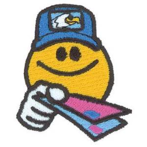 Picture of Smiley Face Mail Carrier Machine Embroidery Design