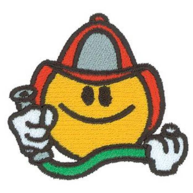 Picture of Smiley Face Firefighter Machine Embroidery Design
