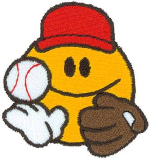 Picture of Smiley Baseball Player Machine Embroidery Design
