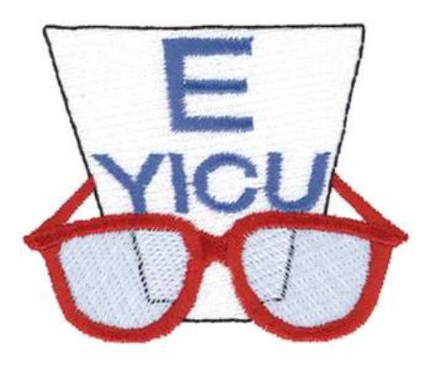 Picture of Eye Chart & Glasses Machine Embroidery Design