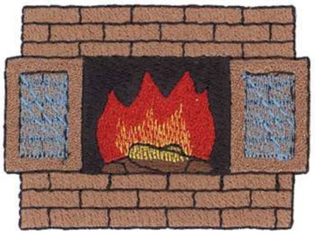 Picture of Brick Fireplace Machine Embroidery Design