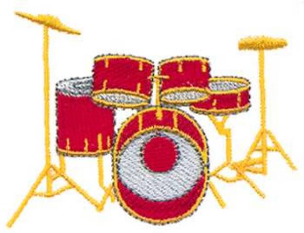 Picture of Drum Set Machine Embroidery Design