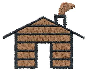 Log House Machine Embroidery Design