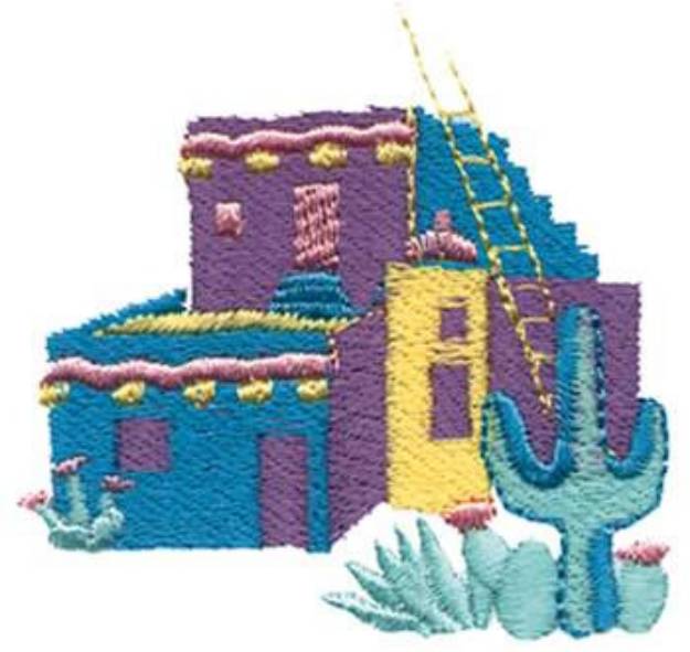 Picture of Adobe House Machine Embroidery Design