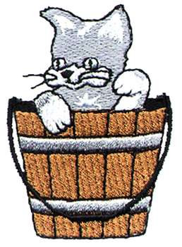 Kitten In Bucket Machine Embroidery Design