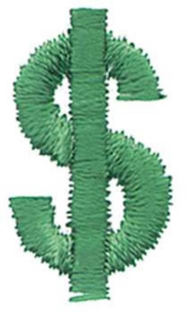Picture of 1" Dollar Sign Machine Embroidery Design