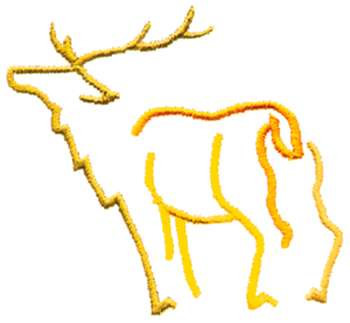 Elk Outline Machine Embroidery Design